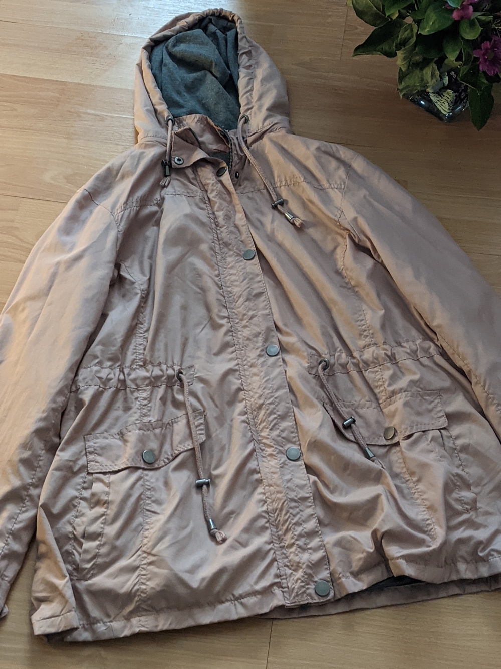 Royalty For Me Women's Hooded Utility Jacket - Light Mauve